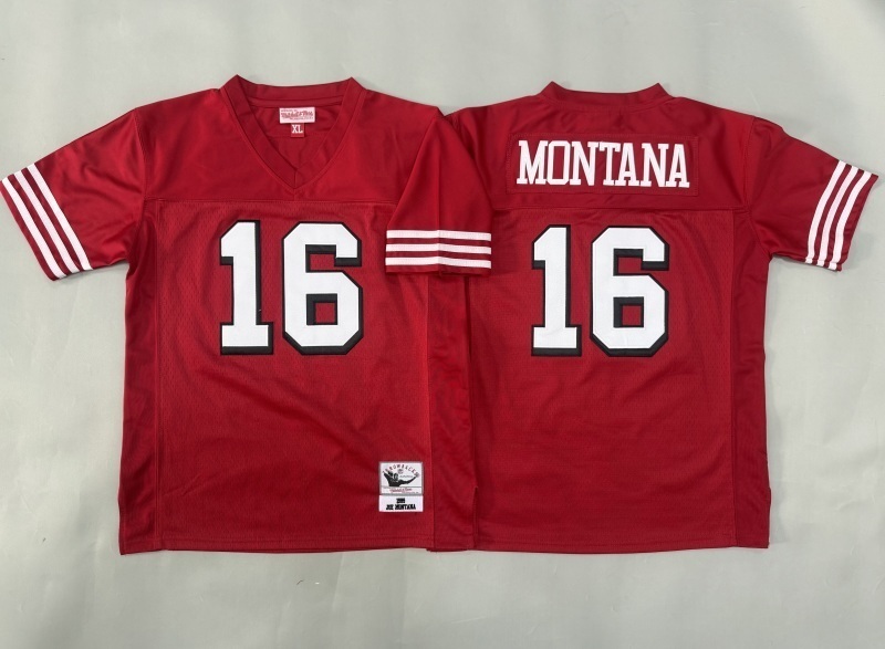 Youth San Francisco 49ers #16 Montana Red Throwback Limited Nike NFL Jersey 02->youth nfl jersey->Youth Jersey